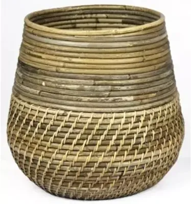 Rotan Lombok plantenmand grijs 31x29cm