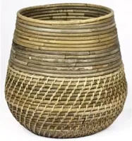 Rotan Lombok plantenmand grijs 31x29cm