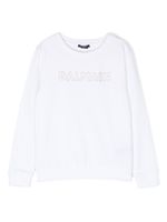 Balmain Kids sweat à logo strassé - Blanc - thumbnail