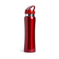 Drinkfles/waterfles Powerline - 800 ml - metallic rood - RVS metaal - Sportfles bidon - thumbnail