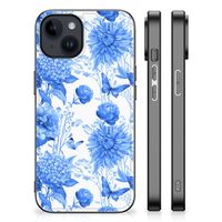 Bloemen Hoesje voor iPhone 15 Plus Flowers Blue
