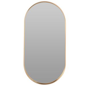Ovale wandspiegel - goud - metalen frame - 72 x 32 cm