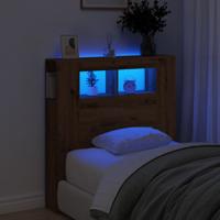 Hoofdeinde met LED 100x18,5x103,5 cm hout artisanaal eikenkleur