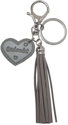 Verhaak sleutelhanger Leather Nature unisex leer grijs