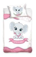 Animal Pictures BABY Dekbedovertrek olifantje it&apos;s a girl - 100 x 135 cm - Katoen