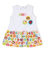 Moschino Kids robe à imprimée à détail de patch - Blanc