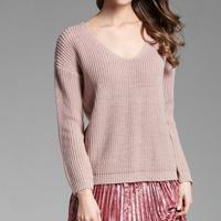 V-hals Pullover gepersonaliseerde string sexy trui maat: XL (lichtroze)