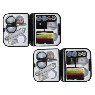 Naaiset - 2x - 14-delig - compact reisnaaisetje - naaibenodigdheden - naaidoos