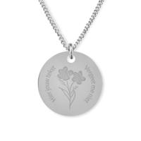 Gepersonaliseerde vergeet-me-nietje vingerafdruk ketting - Stainless steel - 2 vingerafdrukken - Zilver - 15 mm