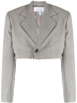 Natasha Zinko blazer crop à revers pointus - Gris