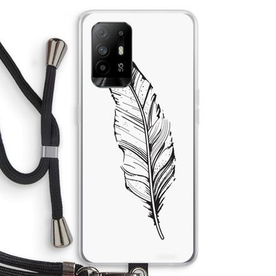 Pluim: Oppo A94 5G Transparant Hoesje met koord