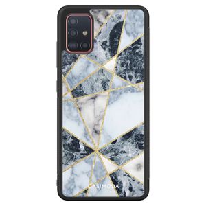 Samsung Galaxy A71 hoesje - Abstract marmer blauw