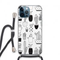 Cactusmotief: iPhone 13 Pro Max Transparant Hoesje met koord