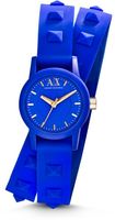 Horlogeband Armani Exchange AX6024 Leder Blauw 12mm