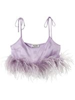 Miu Miu haut en satin à détail de plumes - Violet