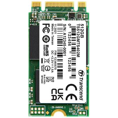 Transcend MTS402M 256 GB NVMe/PCIe M.2 SSD 2242 harde schijf SATA III Industrial TS256GMTS402M
