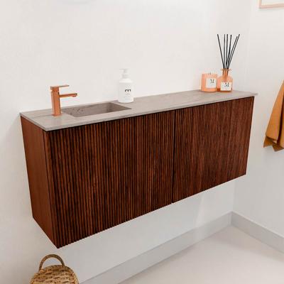 Toiletmeubel Mondiaz Joya Dlux | 100 cm | Meubelkleur Ruby | Faye wastafel Saba Wasbak Links | 1 kraangat