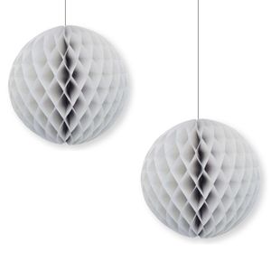 4x Papieren kerstballen grijs 10 cm kerstversiering