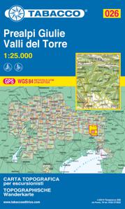 Wandelkaart 026 Prealpi Giulie - Valli del Torre | Tabacco Editrice