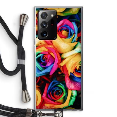 Neon bloemen: Samsung Galaxy Note 20 Ultra / Note 20 Ultra 5G Transparant Hoesje met koord