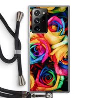 Neon bloemen: Samsung Galaxy Note 20 Ultra / Note 20 Ultra 5G Transparant Hoesje met koord