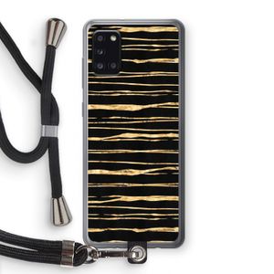 Gouden strepen: Samsung Galaxy A31 Transparant Hoesje met koord