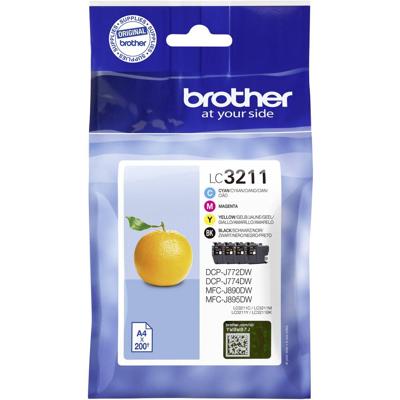 Brother Inktcartridge LC-3211 VALDR Origineel Combipack Zwart, Cyaan, Magenta, Geel LC3211VALDR