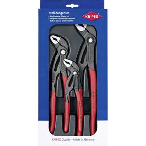 Knipex Cobra Waterpomptangenset Werkplaats 3-delig Instelling met druk op de knop, Zelfklemmend effect, Fijnafstelling