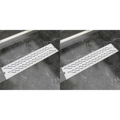 vidaXL Doucheafvoer 2 st rechthoekig golvend 530x140 mm roestvrij staal vidaXL Doucheafvoer 2 st rechthoekig golvend 530x140 mm roestvrij staal