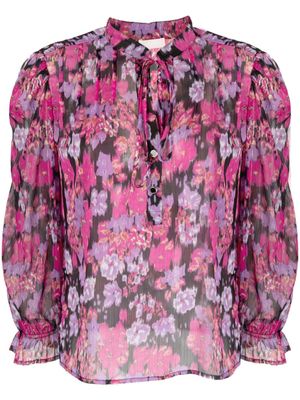 LIU JO blouse fleurie à col noué - Rose