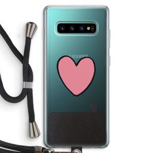 Hartje: Samsung Galaxy S10 Plus Transparant Hoesje met koord