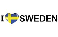 I Love Sweden vlag sticker 19.6 cm - thumbnail