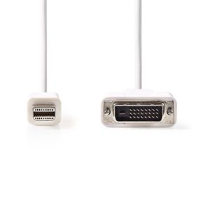 Mini-DisplayPort - DVI-kabel | Mini-DisplayPort male - DVI-D 24+1-pins male | 2,0 m | Wit