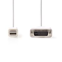 Mini-DisplayPort - DVI-kabel | Mini-DisplayPort male - DVI-D 24+1-pins male | 2,0 m | Wit - thumbnail