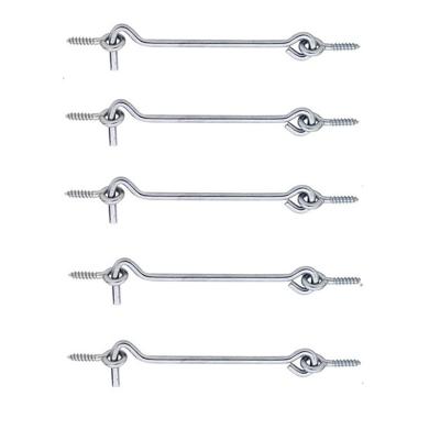 Windhaak - 5x stuks - verzinkt staal - 20 x 0,6 cm - deurhaak