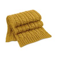 Warme kabel-gebreide winter sjaal mosterd geel voor volwassenen   -