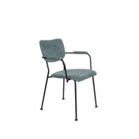 Zuiver Benson Eetkamerstoelen met armleuning Grijs Blauw - Set van 2 - thumbnail