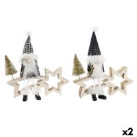 Kerstster DKD Home Decor Polyester MDF Ster (2 Stuks) (18 x 6 x 19 cm)