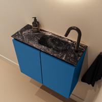 Toiletmeubel Mondiaz Ture Dlux | 60 cm | Meubelkleur Jeans | Eden wastafel Lava Rechts | 1 kraangat