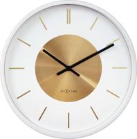 Nextime Wandklok Retro II 25cm Wit/Goud