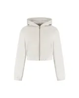 Malelions Cropped Emblem Zip Hoodie Dames Lichtgrijs - Maat L - Kleur: Lichtgrijs | Soccerfanshop