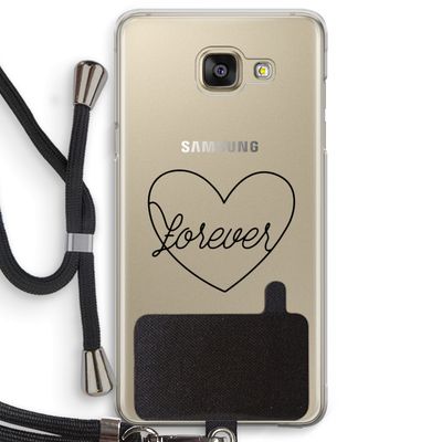 Forever heart black: Samsung Galaxy A5 (2016) Transparant Hoesje met koord