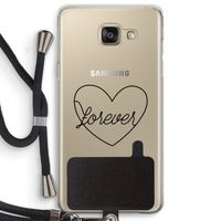 Forever heart black: Samsung Galaxy A5 (2016) Transparant Hoesje met koord