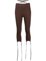 ANDREĀDAMO legging crop à détail de sangle - Marron