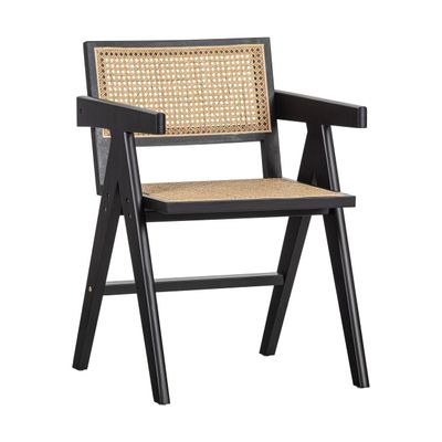 Woood Gunn eetkamerstoel rattan Zwart