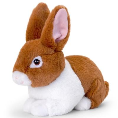 Keel Toys pluche Konijn - knuffeldier - bruin - zittend - 18 cm - knuffel Konijn