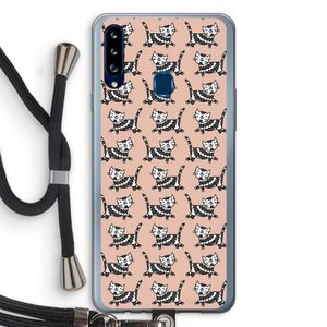 Zwarte poes: Samsung Galaxy A20s Transparant Hoesje met koord
