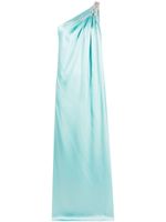 Stella McCartney one-shoulder chain-strap gown - Bleu