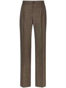 Dolce & Gabbana pinstripe wide-leg flannel trousers - Marron