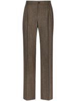 Dolce & Gabbana pinstripe wide-leg flannel trousers - Marron